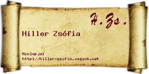 Hiller Zsófia névjegykártya